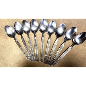 Ginkgo Stainless Flatware Lot of 9 teaspoons
